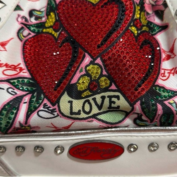 🔥 🥀 ED HARDY By Christian Audigier Tattoo Embellished Bag. RARE- Hard To Find. - Picture 6 of 12